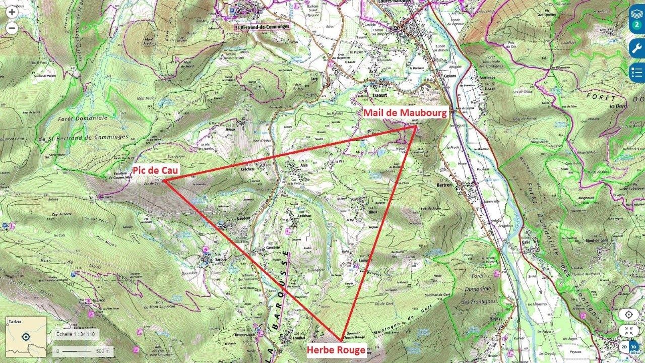 0 les trois croix de la barousse en triangle